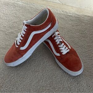 VANS Woman's Orange Suede Sneakers Size 8.5 M